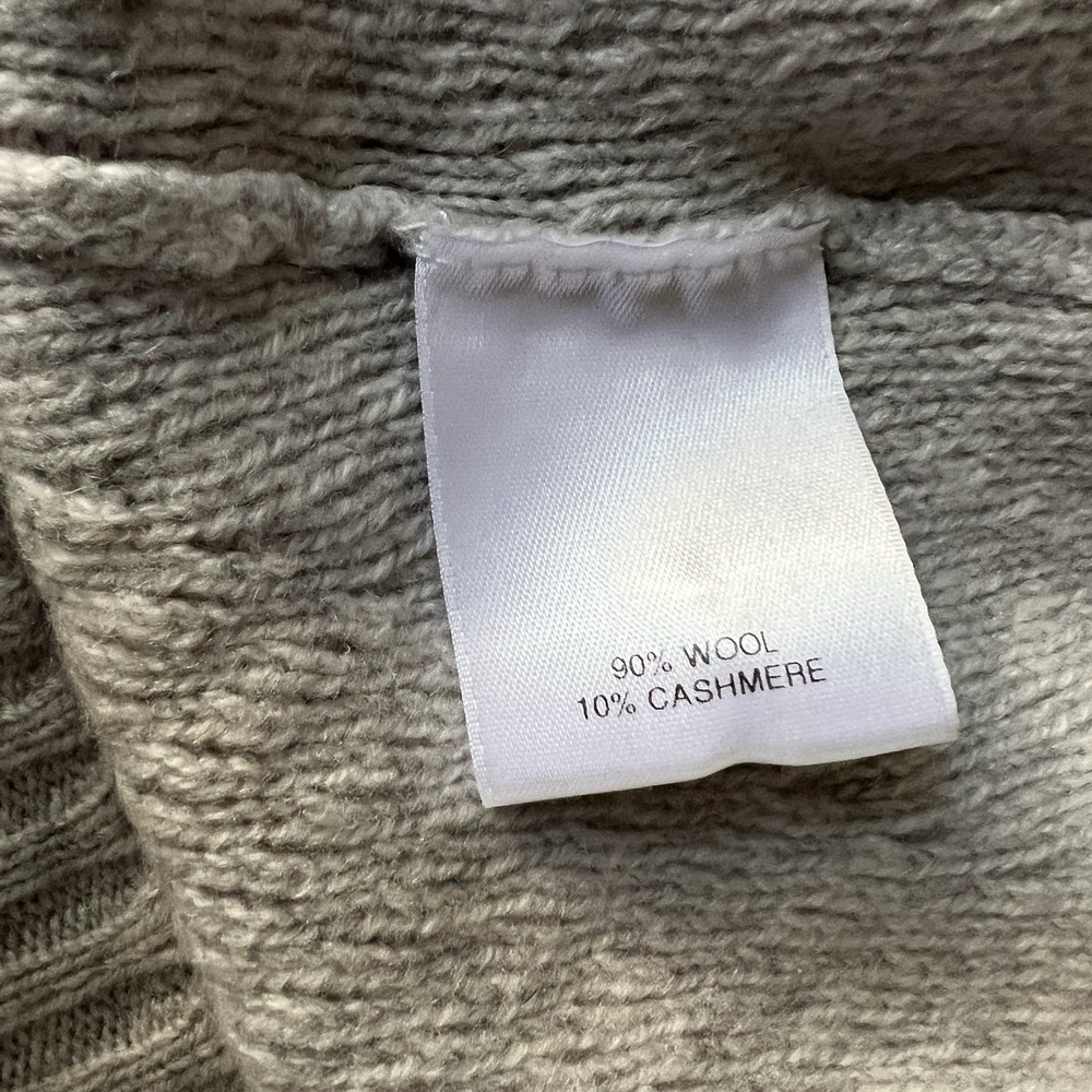 Cremieux Classics Wool Cashmere‎ Knit Pullover Sweater Shawl Collar Medium Grey - Picture 5 of 7